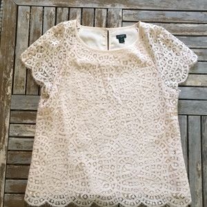 J.Crew S/S Lace Blouse in Cream size 10
